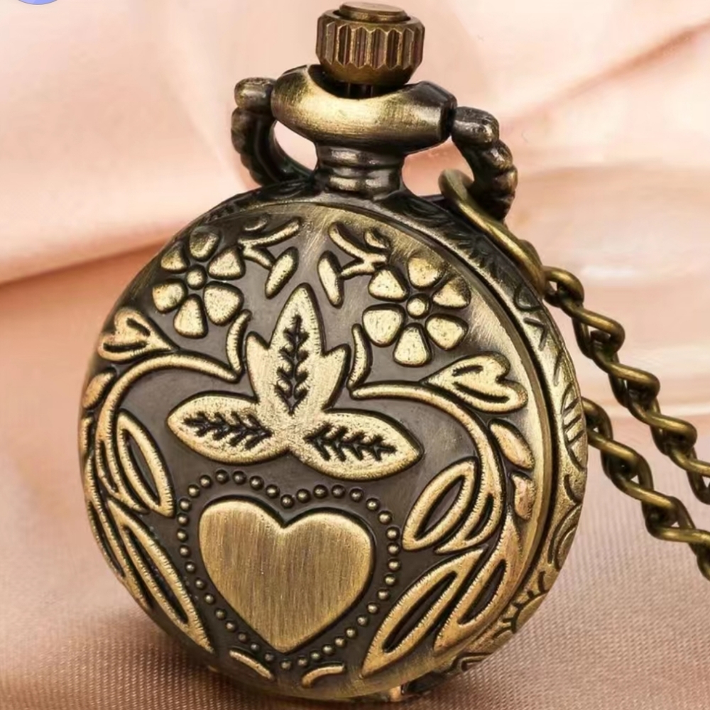 New heart pocket watch battery included